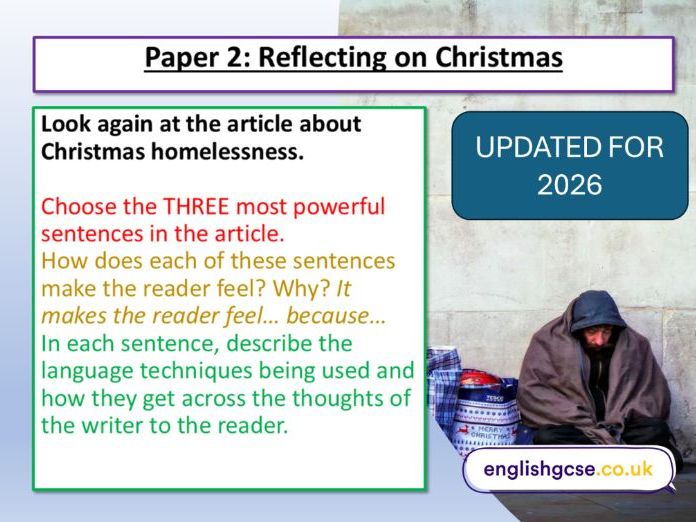 Christmas AQA English Language Paper 2 Lesson