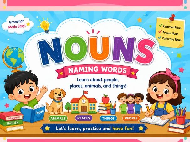 Nouns PPT for Kids | Common, Proper & Collective Nouns (Class 1–5)