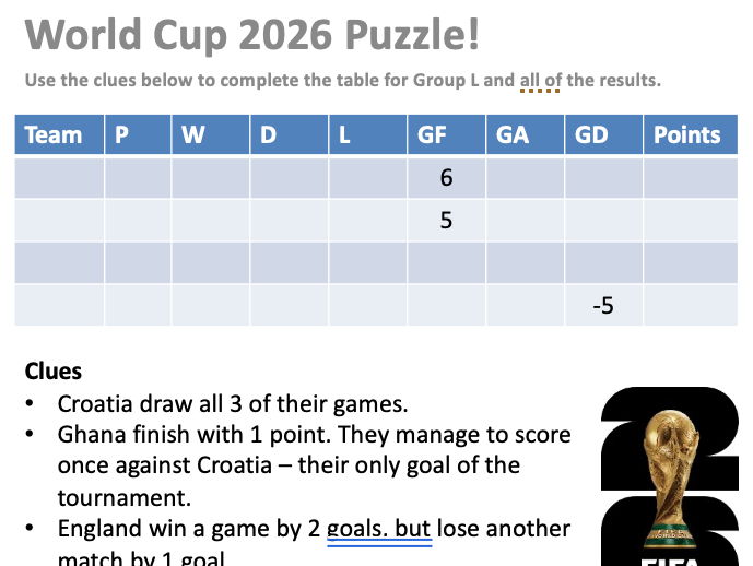 World Cup 2026 Maths Reasoning Puzzle