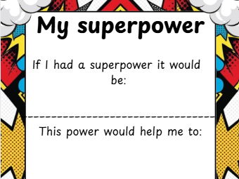 Superhero worksheet- EYFS and KS1