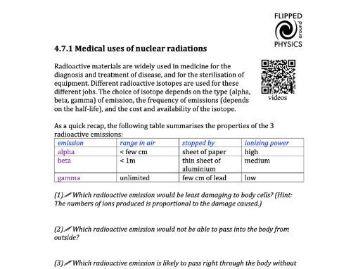 Medical uses of nuclear radiations