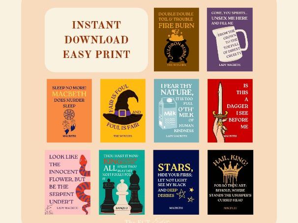 Macbeth Key Quote Posters | Classroom Display | English Literature | GCSE | English Resource