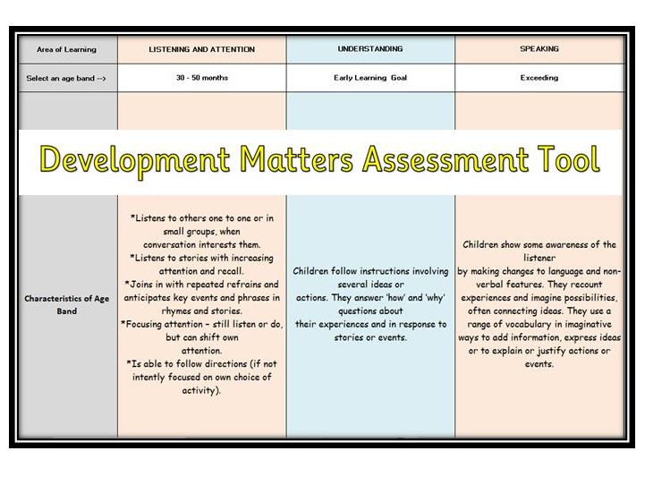 Development Matters Assessment Tool (EYFS)