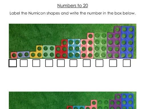 Labelling Numicon shapes 1-20