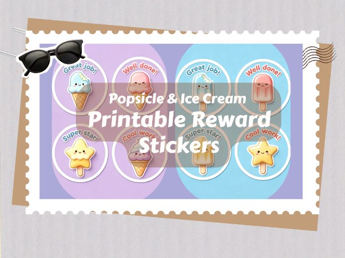 Summer Popsicle Ice Cream Reward Stickers