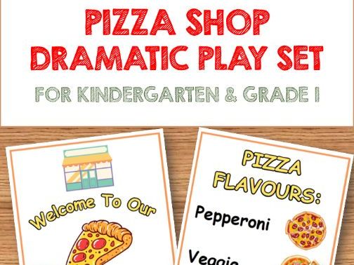Pizza Shop Dramatic Play Set for Kindergarten & Grade 1