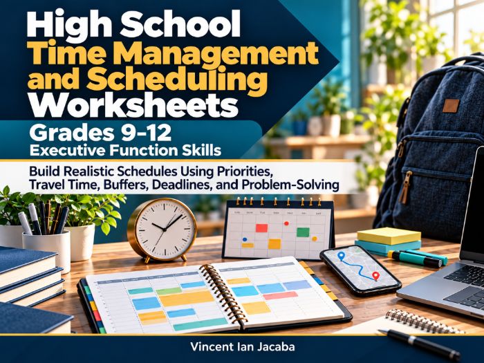 High School Time Management & Scheduling Worksheets | Grades 9–12 Executive Function Skills