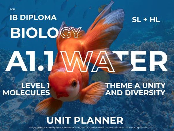 IBDP Biology Unit Planner | A1.1 Water | SL & HL | Theme A: Unity & Diversity