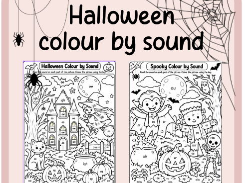 Halloween- Spooky colour by sound- diagraphs- Year 1- continuous provision