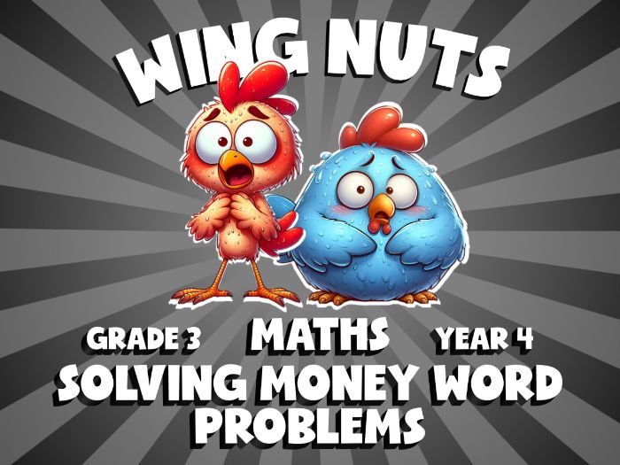 Solving Money Word Problems WING NUTS Maths Game | No-Prep Year 4 Review Activity