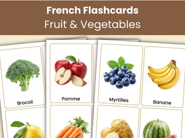 French Fruit and Vegetables Flashcards | 60 Printable Vocabulary Cards