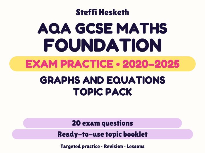 AQA GCSE Maths Foundation: Graphs and equations topic pack Exam Questions | 2020-2025