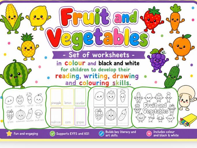 Fruit and Vegetables Write, Draw, Colour