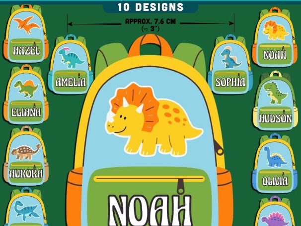 Dinosaur Backpack Name Tags, Editable Locker & Cubby Labels, Prehistoric Classroom Decor