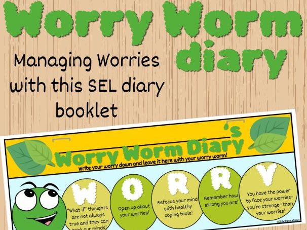 Worry Worm Diary Booklet & Display | SEL Coping Skills and Anxiety Activity