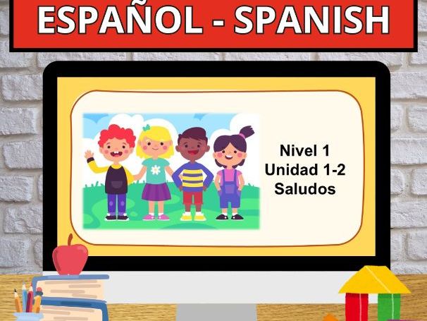 Clases en Español Spanish Curriculum Online - L1-U1-2 Saludos Digital Resource