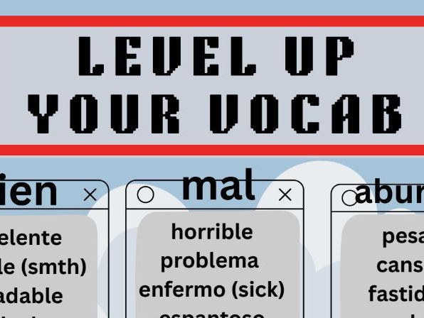 Spanish GCSE -level up your vocab