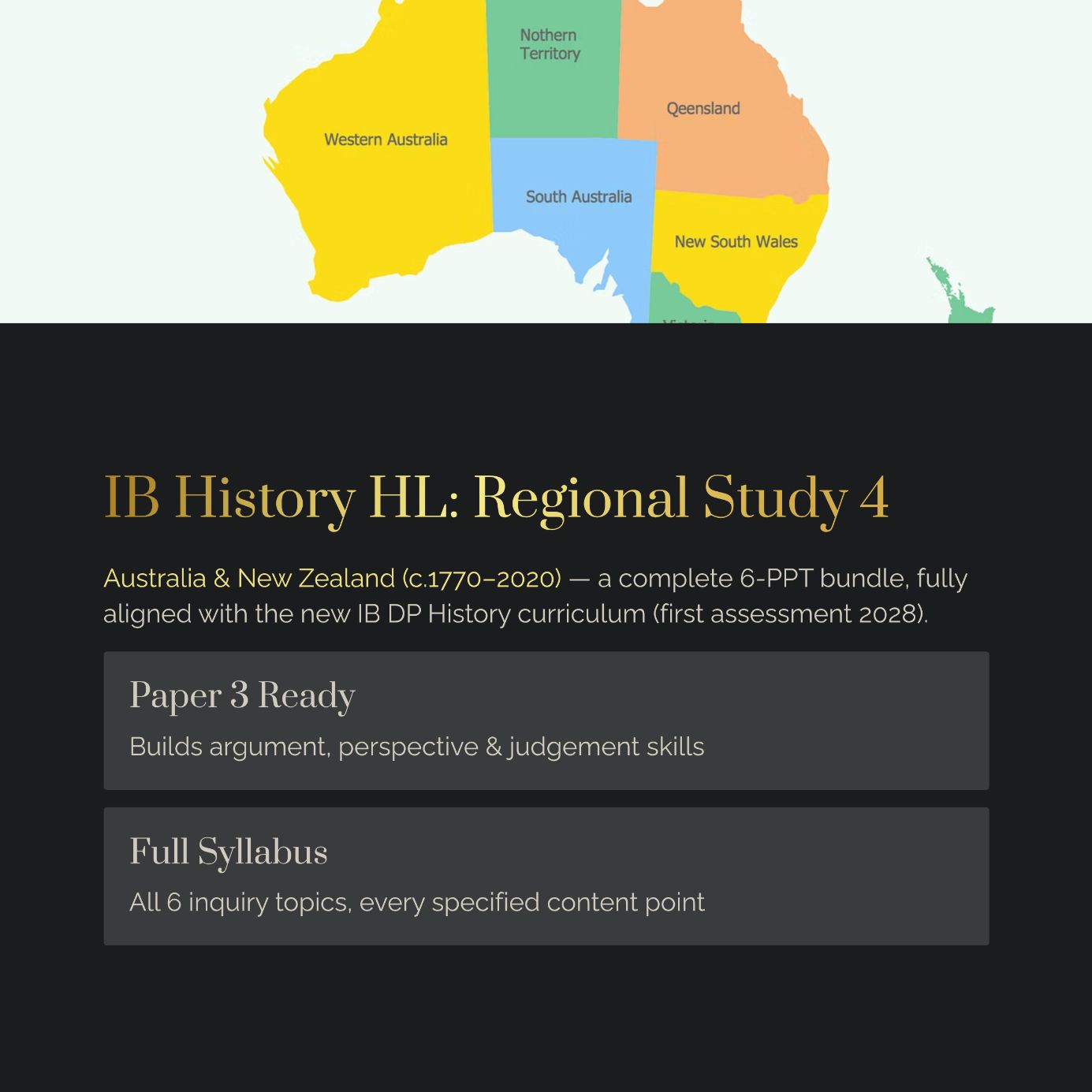 IB History HL: Indigenous Societies & National Identity-Australia & New Zealand PPT BUNDLE