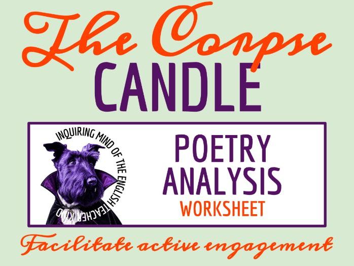 "Corpse Candle" by Edward C. Jenkins Poem Analysis Worksheet | Gothic Halloween Horror Poetry