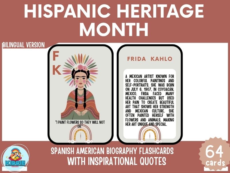 Hispanic Heritage Month Flashcards | Famous Hispanic & Latino Figures | English Spanish