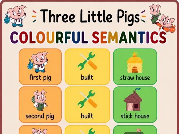 The three little pigs colourful semantics
