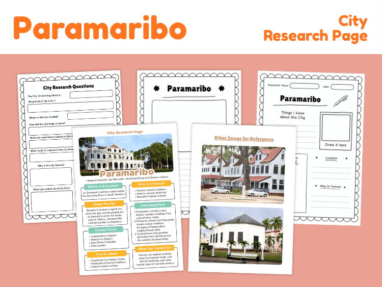 Paramaribo City Research Project | Suriname Geography Worksheets