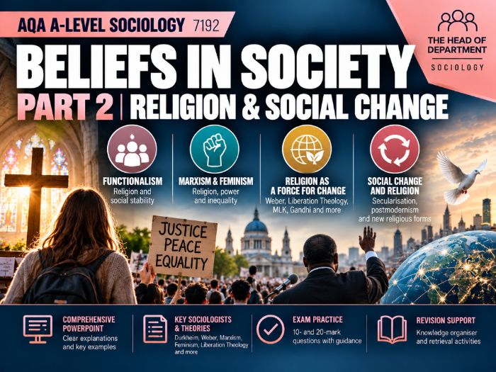 AQA A-Level Sociology 7192: Beliefs in Society Part 2 – Religion & Social Change
