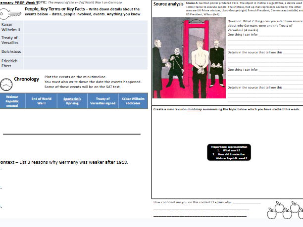 GCSE Nazi Germaany homework - 12 weeks