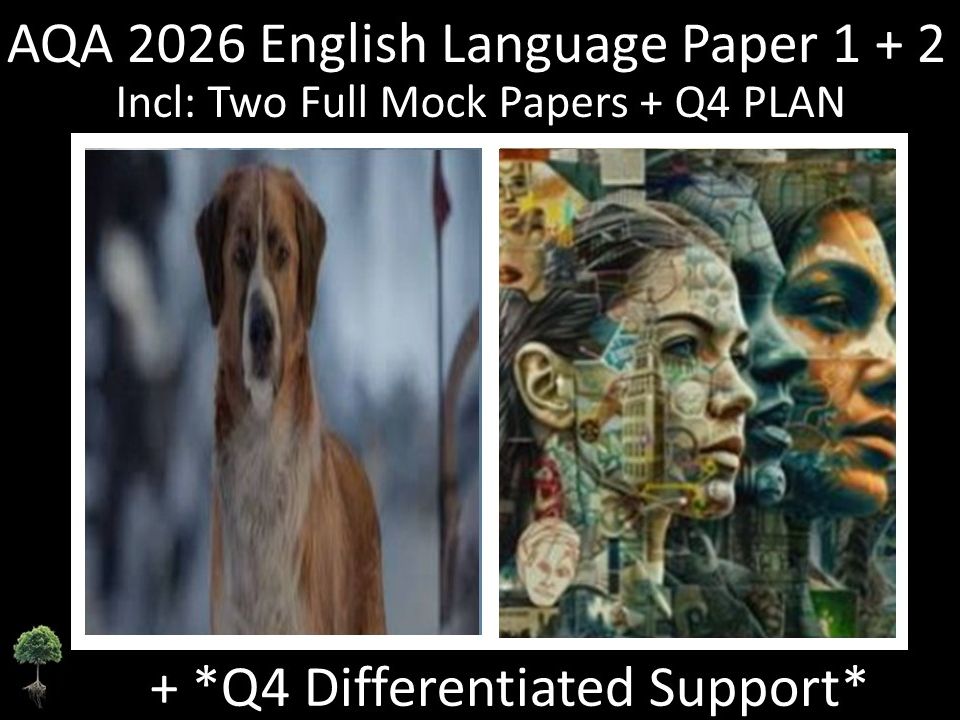 Two AQA GCSE English Language Paper 1 + 2 Mocks | Q4 Differentiated Support