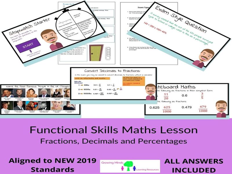 Fractions, Decimals and Percentages Complete Lesson Pack | KS3 & Functional Skills Maths UK
