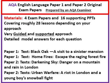 AQA GCSE Language Exam Preparation paper 1 and paper 2 | Teaching Resources