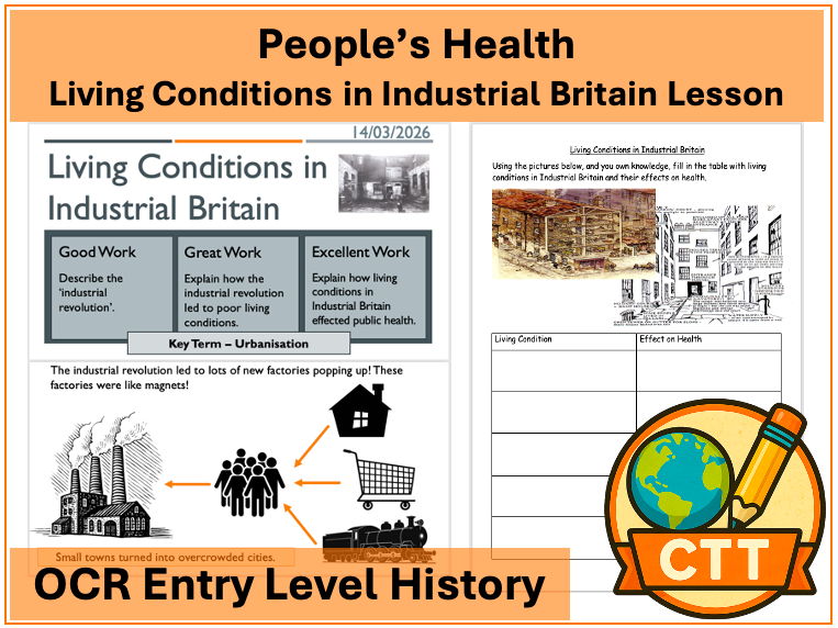 OCR Entry Level History - People's Health - Living Conditions in Industrial Britain Lesson