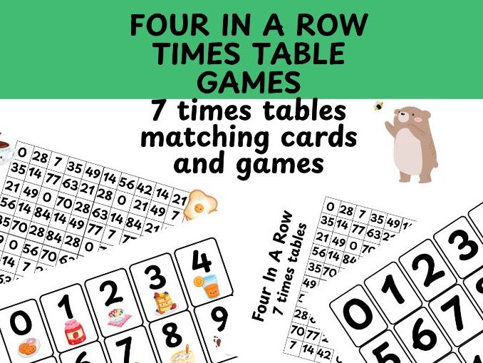 Four in a row multiplication game 7 times table