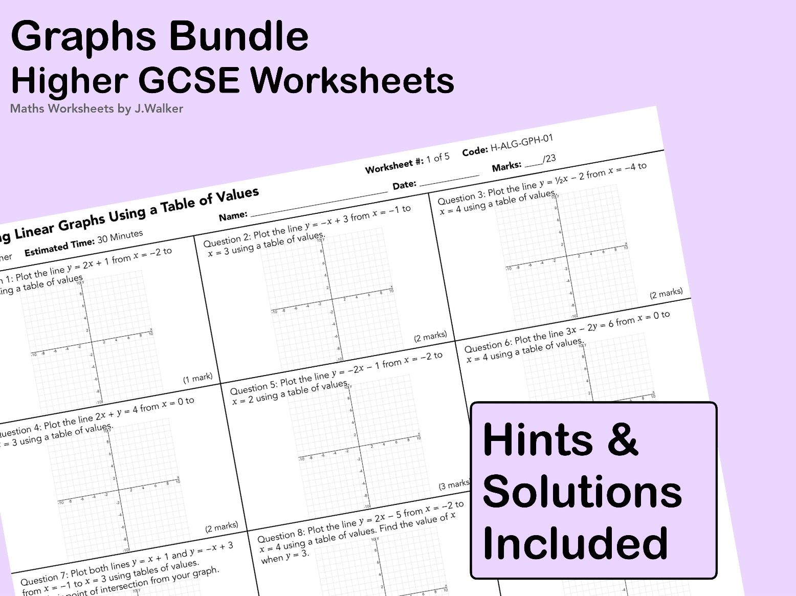 GCSE Maths: Graphs Bundle - Higher Tier