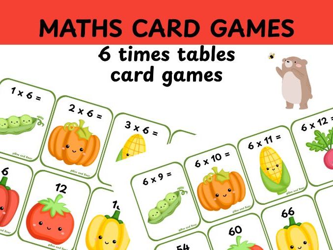 6 times table fun card game resource