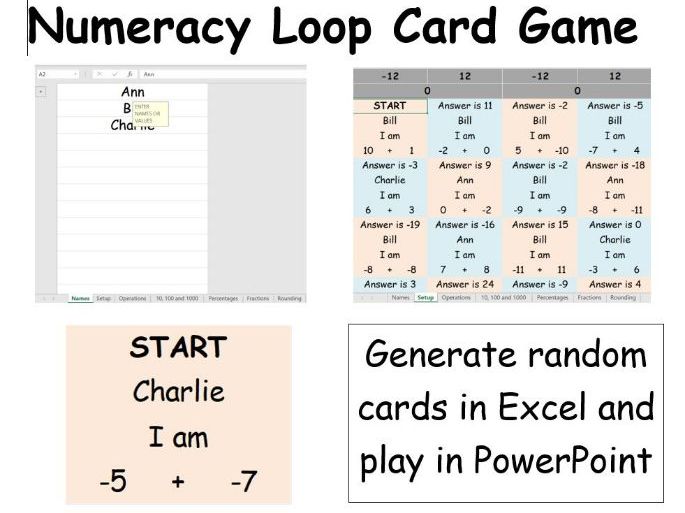 Numeracy Loop Card Game Teaching Resources