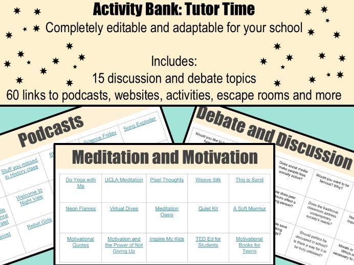 Activity Bank: Tutor Time