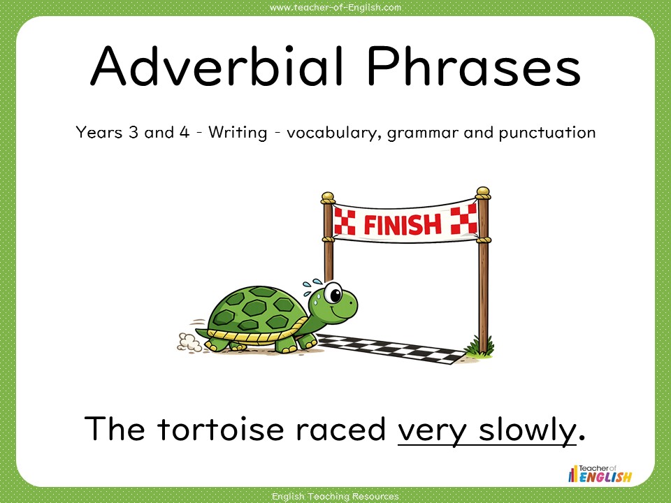 Adverbial Phrases - Years 3 and 4 Grammar