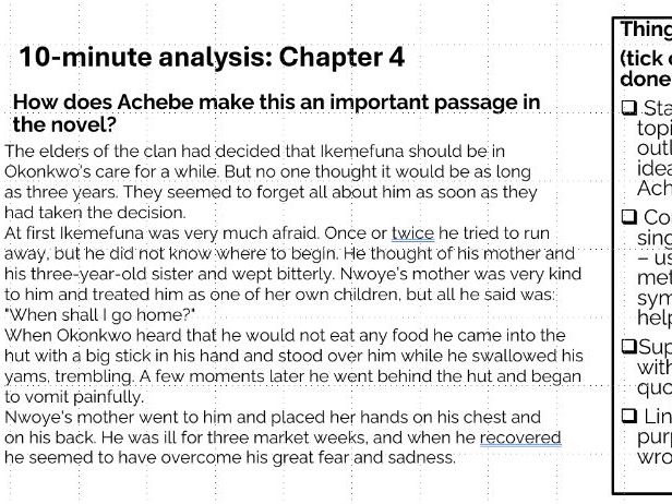 10 Minute Analysis-Things Fall Apart Chapter 4