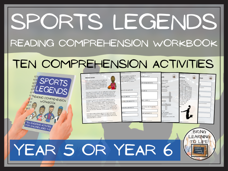 Sports Legends Reading Comprehension Workbook | Year 5 or Year 6