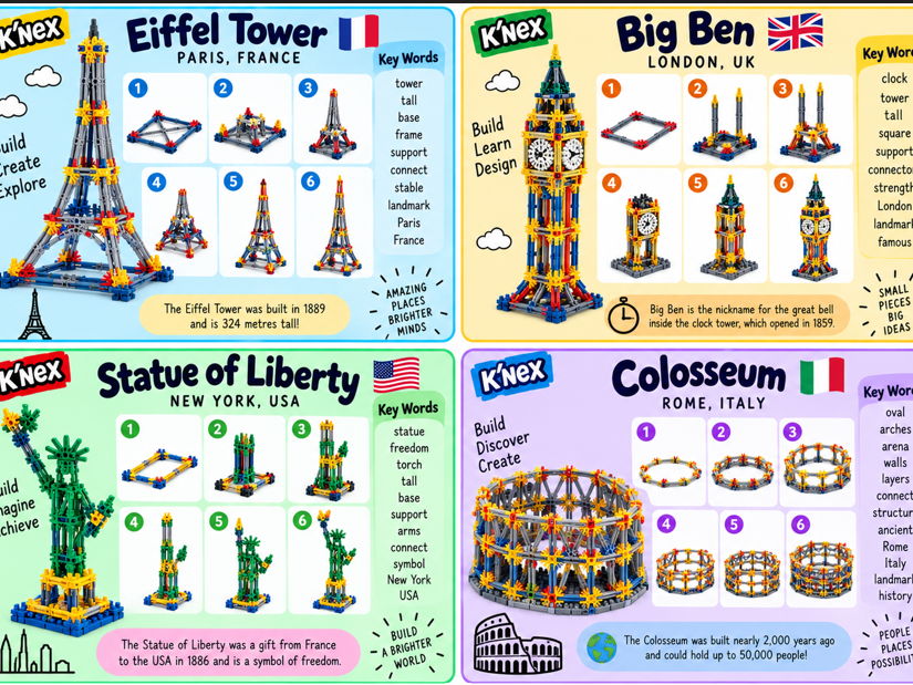 12 K'nex Landmark Building Challenges