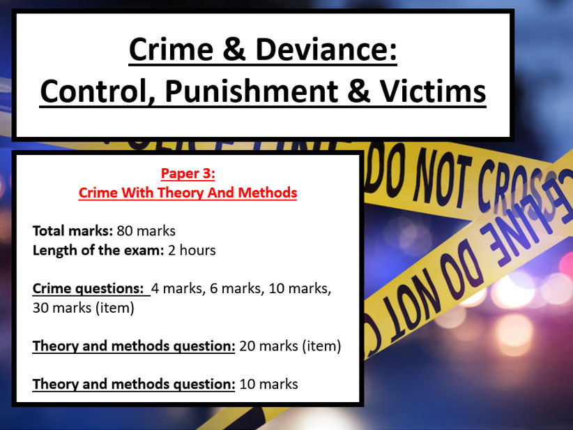 Sociology - Crime & Deviance: Control, Punishment & Victims (With Support)