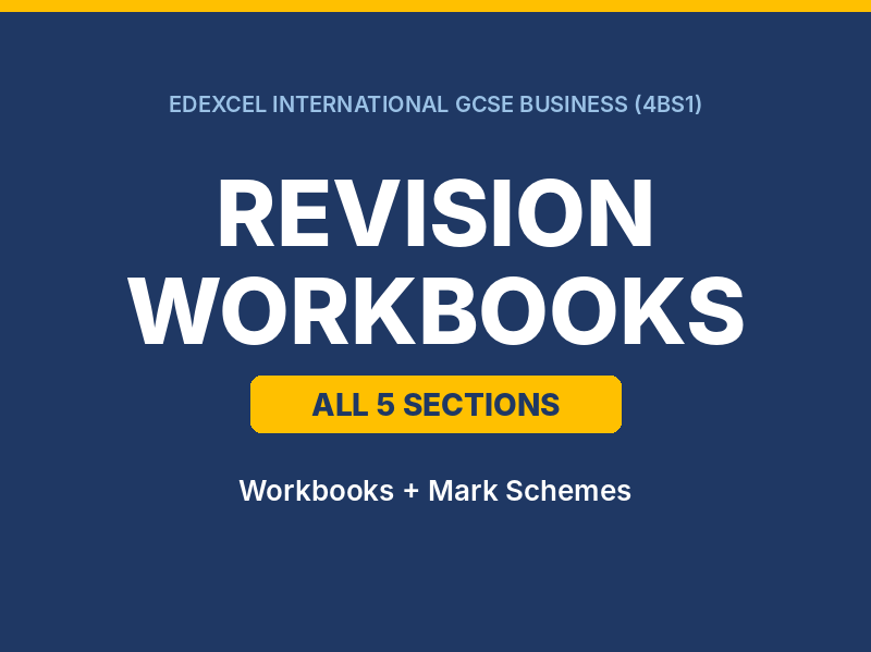 Edexcel IGCSE Business 4BS1 Complete Revision Workbooks + Mark Schemes