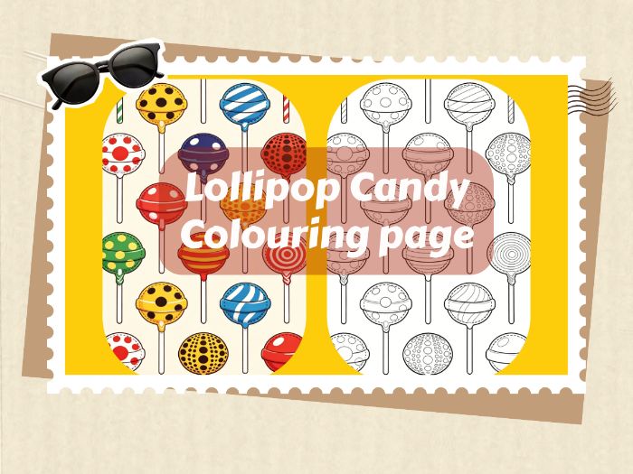 Lollipop Candy Colouring page