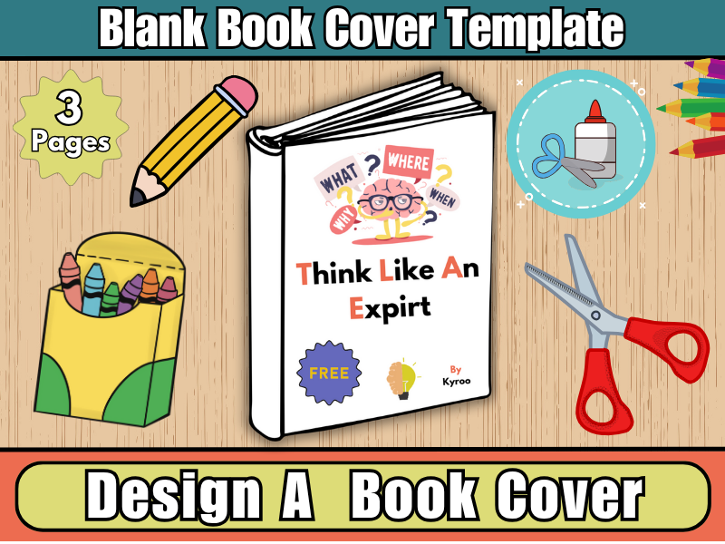 Desing Your Own Book Cover Printable Worksheets-Blank book Cover Tamplate-Activity for Kids