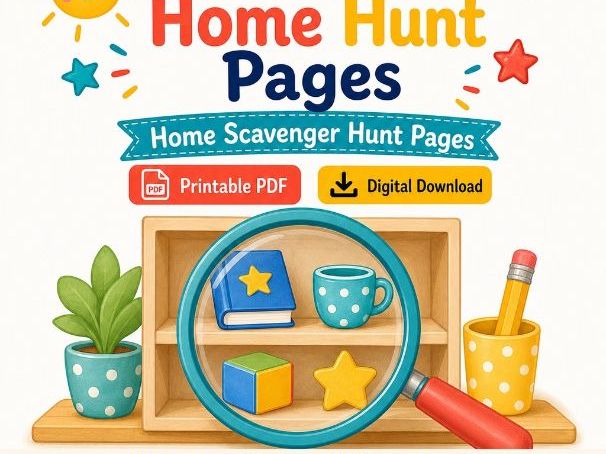 Little Home Hunt Pages | Home Scavenger Hunt Pages | Printable PDF | Digital Download