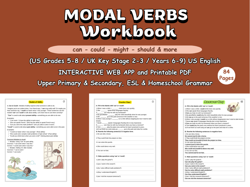 Modal Verbs Workbook: Gr 5-8 / KS2-3