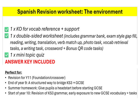 GCSE Spanish Revision: The environment (el medio ambiente)