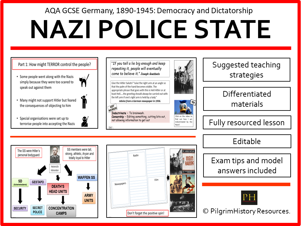 AQA GCSE Germany 1890 - 1945: Nazi Police State - Terror, Propaganda and Control