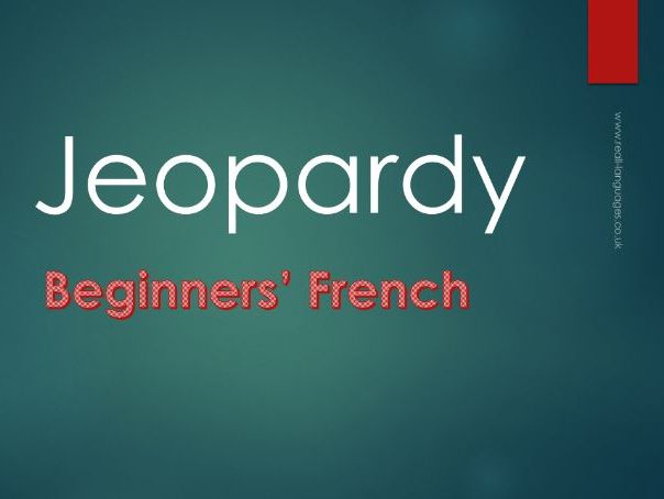 French Beginners: Jeopardy Game